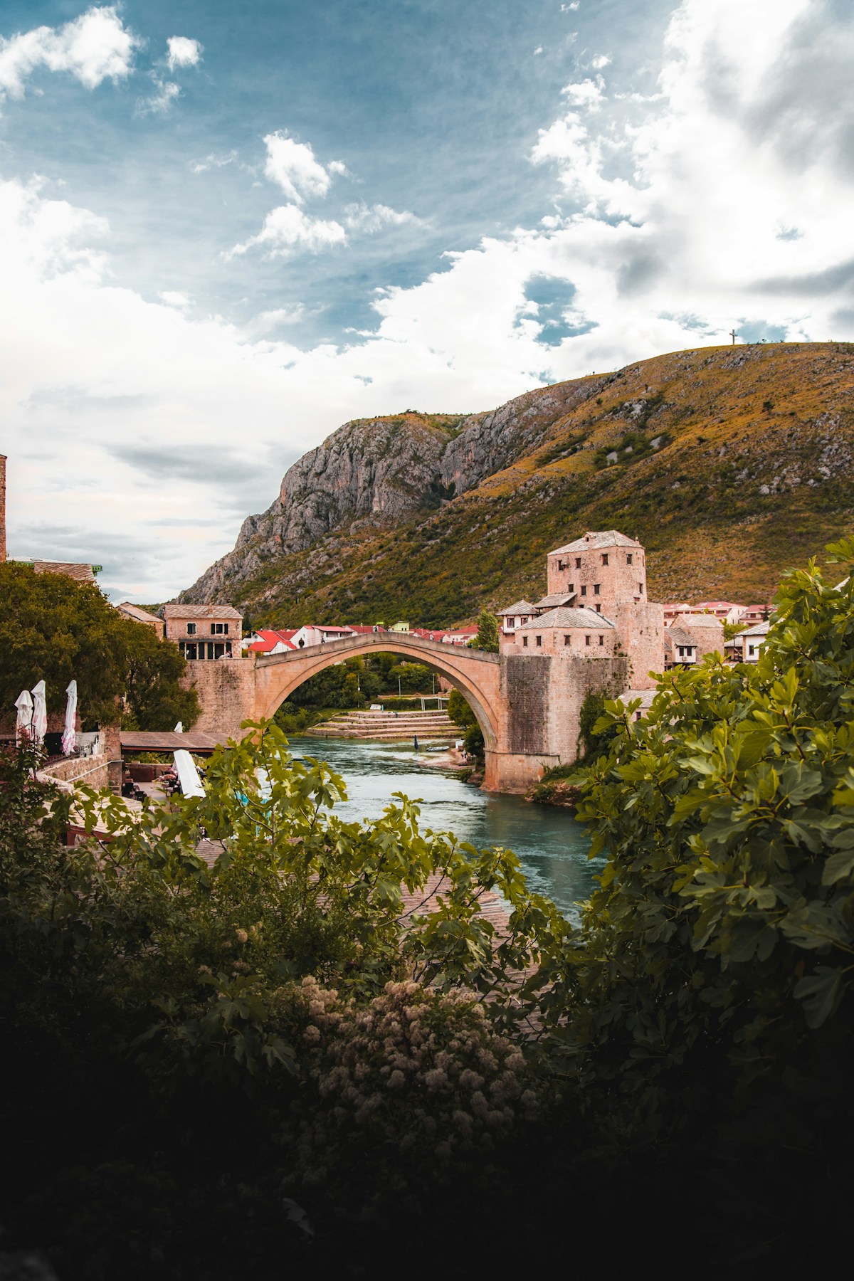 Stari Most bridge over the Neretva River in Mostar, Bosnia